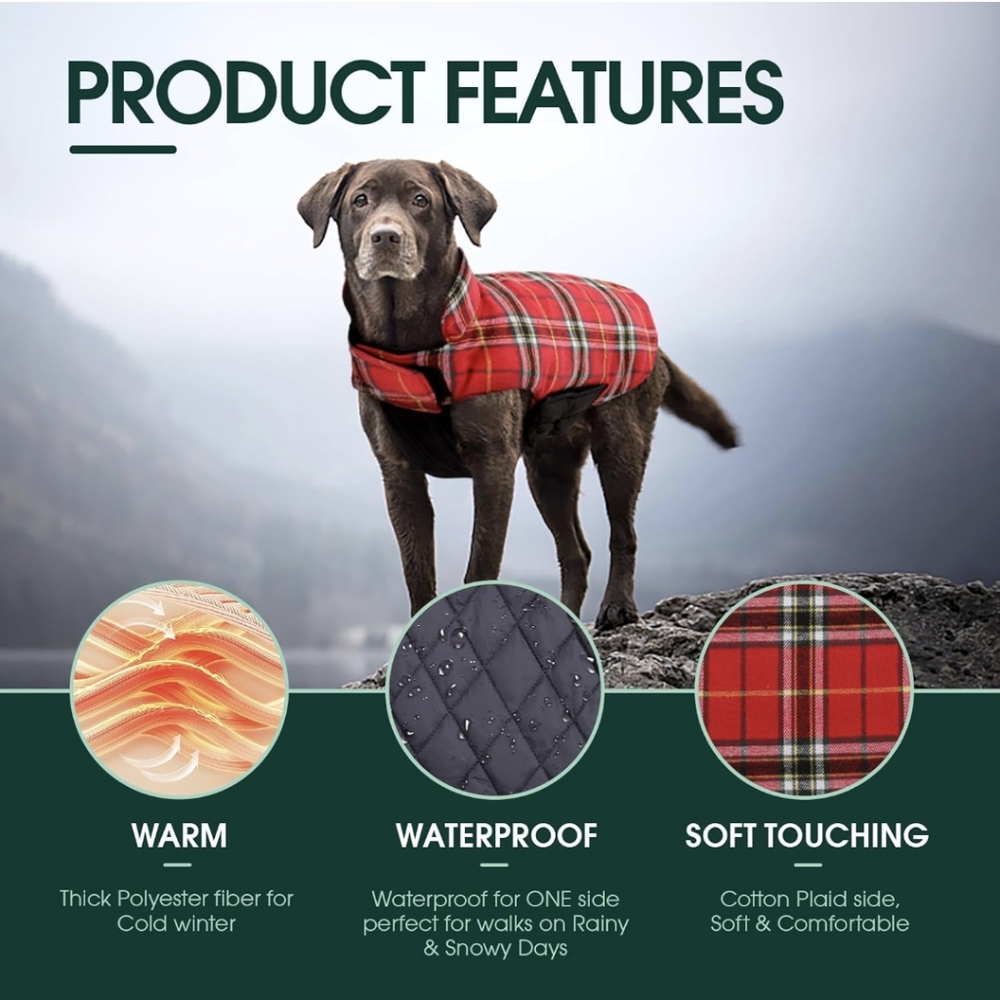 Red Plaid Dog Coat